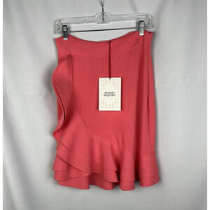 Alexander McQueen Ruffled A-line Skirt Pink Coral Size L